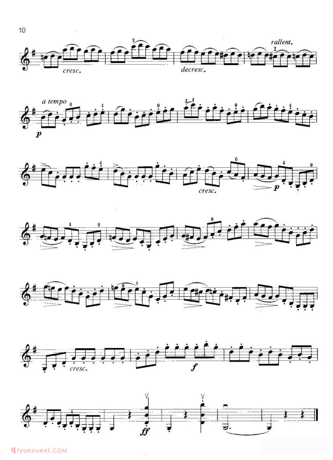 小提琴考级曲谱《三级：练习曲/开塞 No.13》