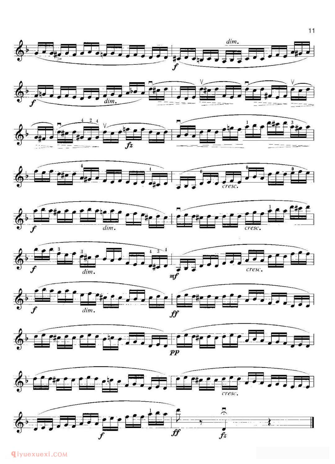 小提琴考级曲谱《五级：练习曲/开塞 No.30》