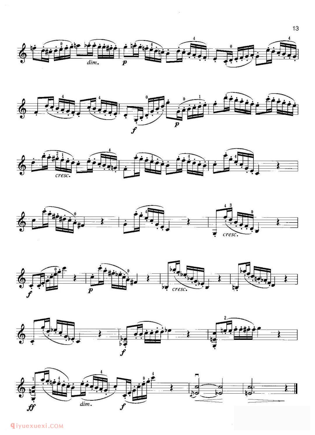 小提琴考级曲谱《五级：练习曲/开塞 No.33》