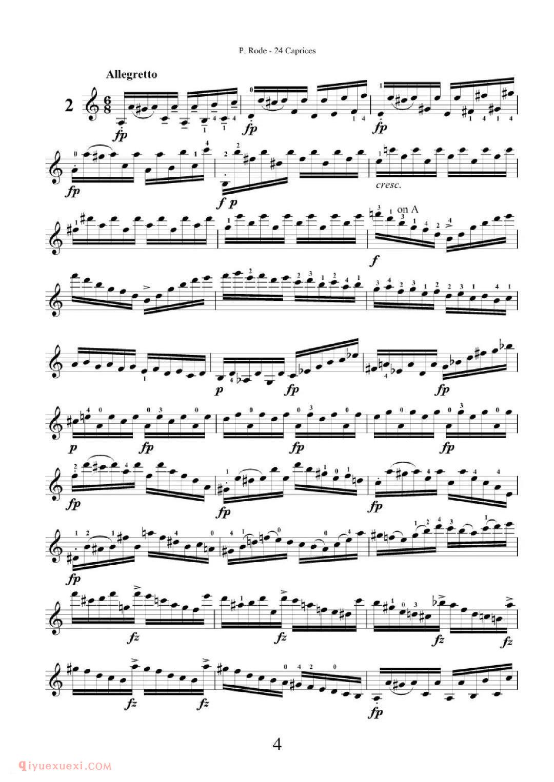 小提琴视频教程《罗德 No.02》讲解示范/曲谱