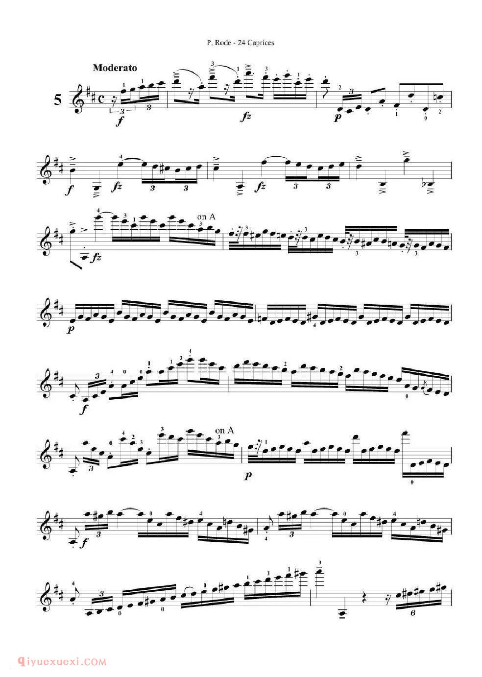 罗德第五课《罗德 No.05》D 大调，Moderato. 进行曲风华丽练习曲