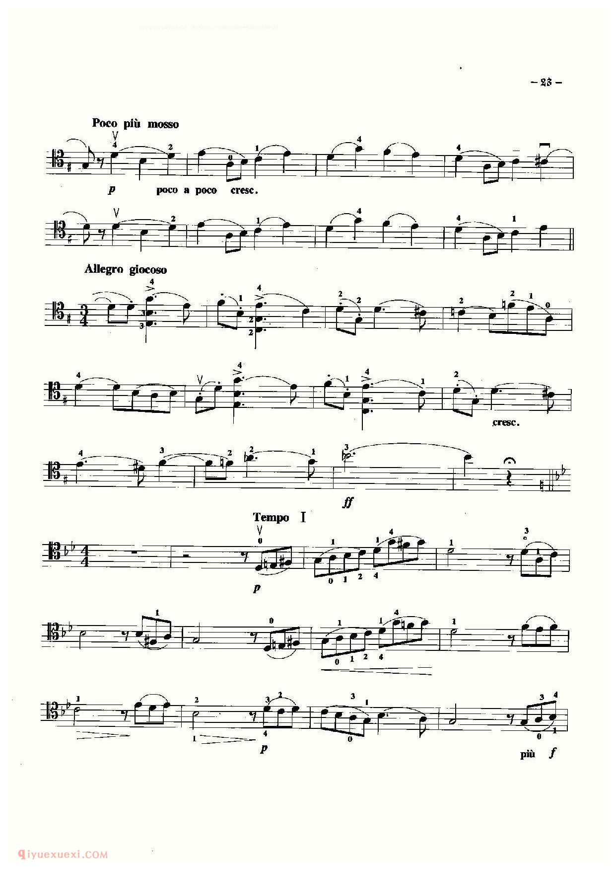 大提琴名曲乐谱《船歌 柴科夫斯基曲》