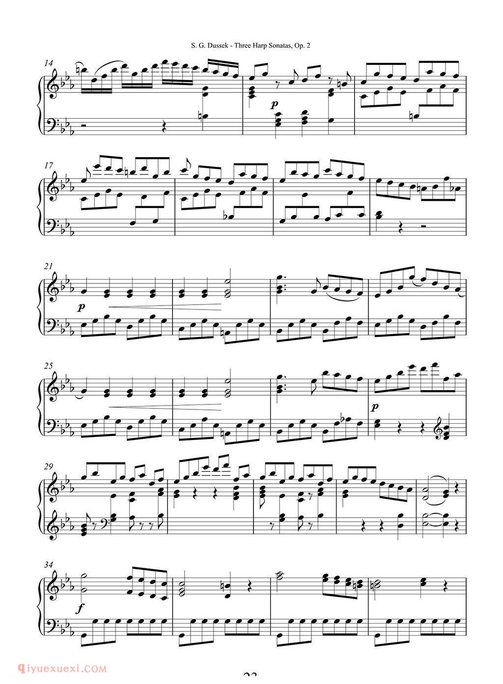 杜塞克三首竖琴奏鸣曲Op.2 No.3/Dussek Three Harp Sonatas Op. 2 No.3