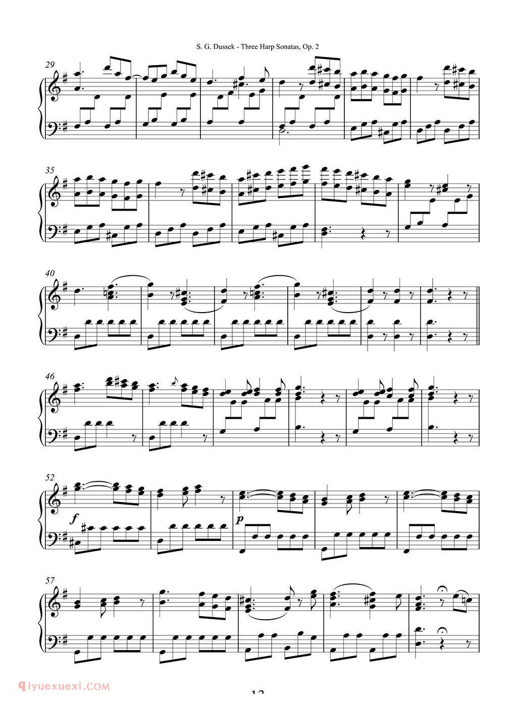 杜塞克三首竖琴奏鸣曲 Op.2 No.2/Dussek Three Harp Sonatas Op. 2 No.2
