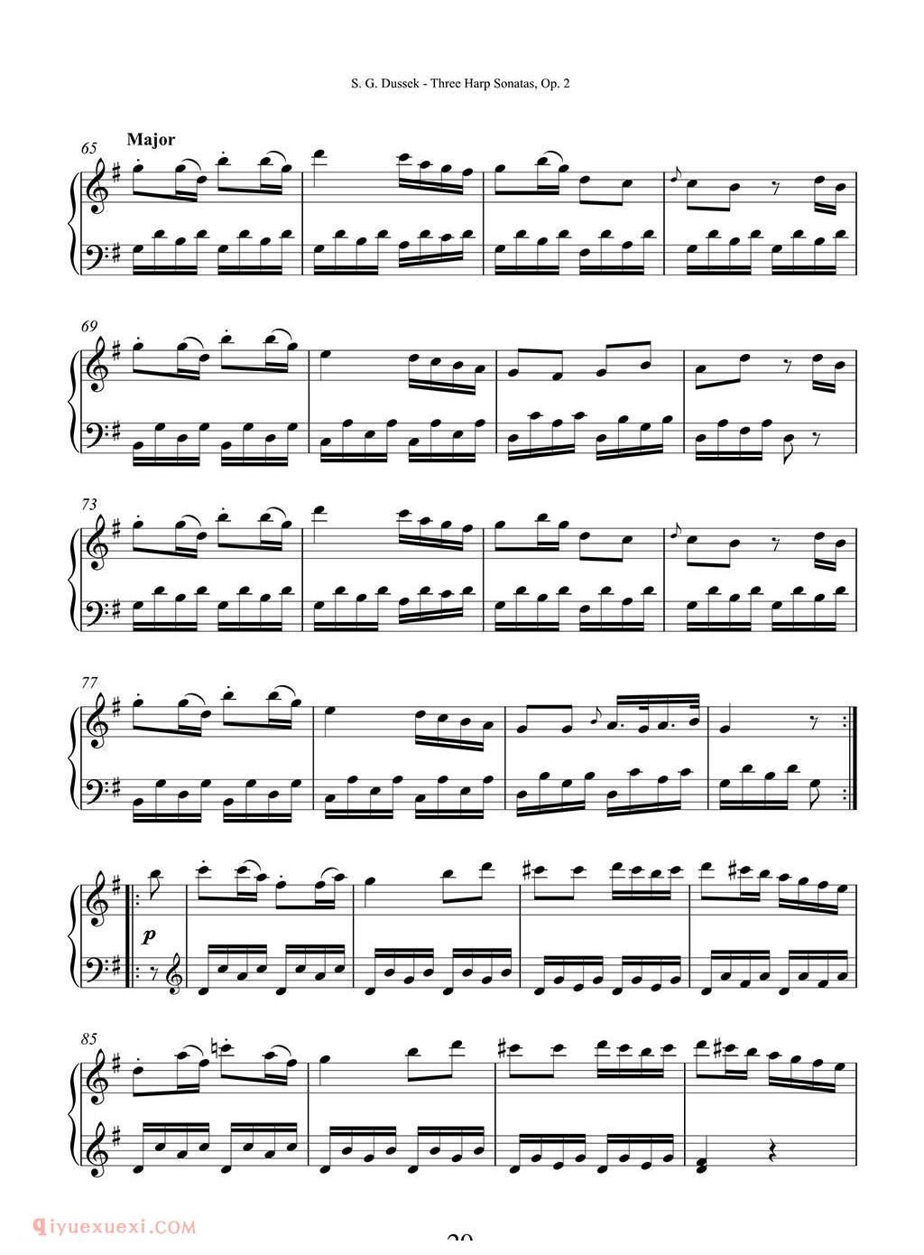 杜塞克三首竖琴奏鸣曲 Op.2 No.2/Dussek Three Harp Sonatas Op. 2 No.2