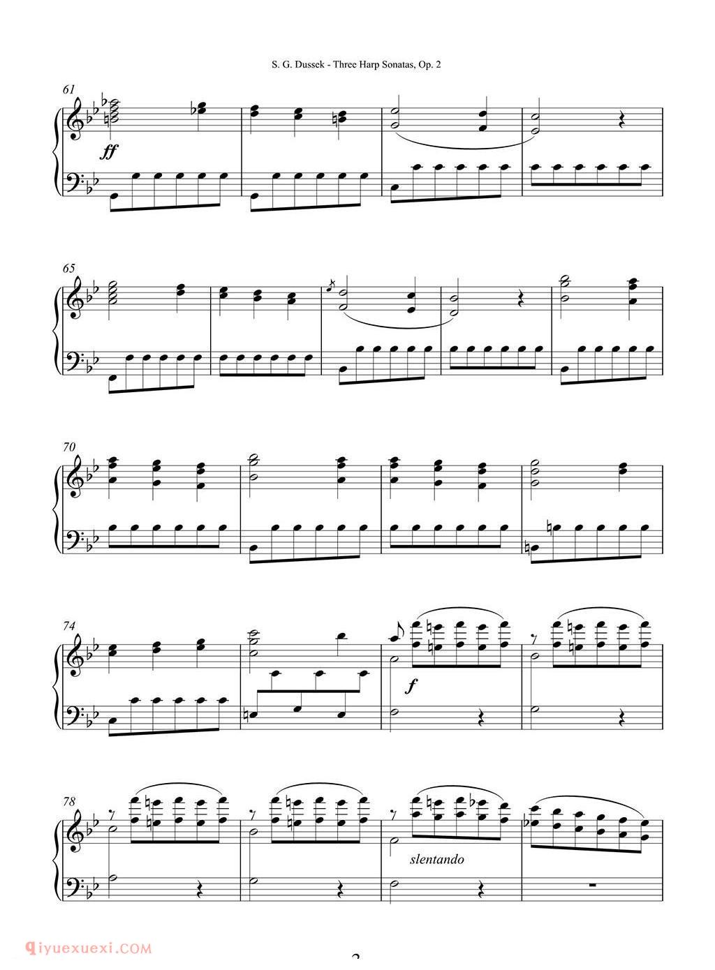 杜塞克三首竖琴奏鸣曲 Op.2 No.1/Dussek Three Harp Sonatas Op. 2 No.1