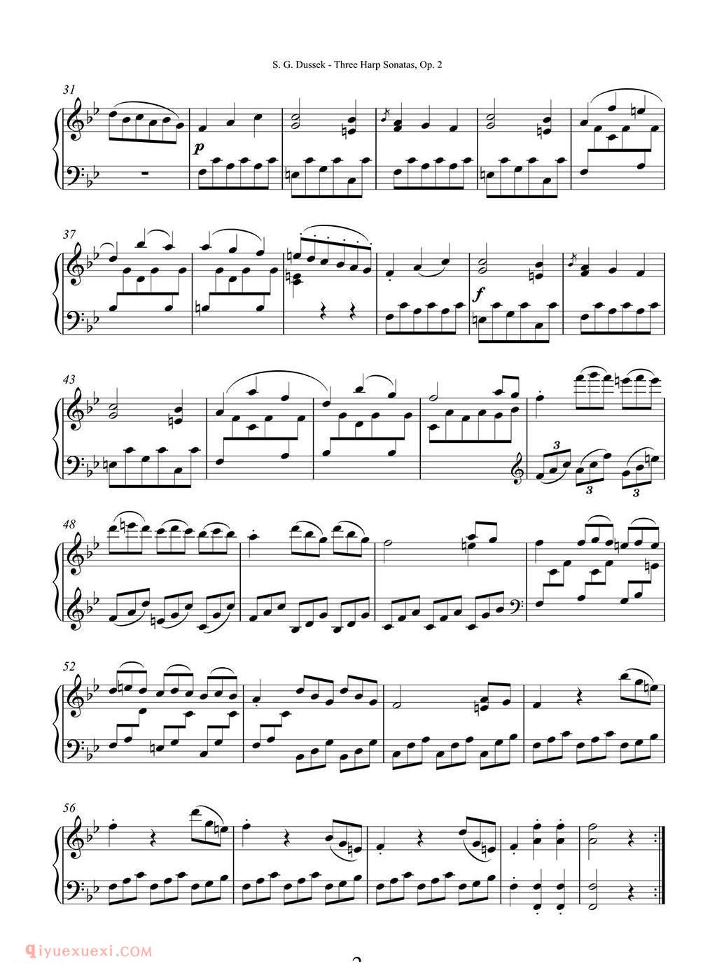 杜塞克三首竖琴奏鸣曲 Op.2 No.1/Dussek Three Harp Sonatas Op. 2 No.1