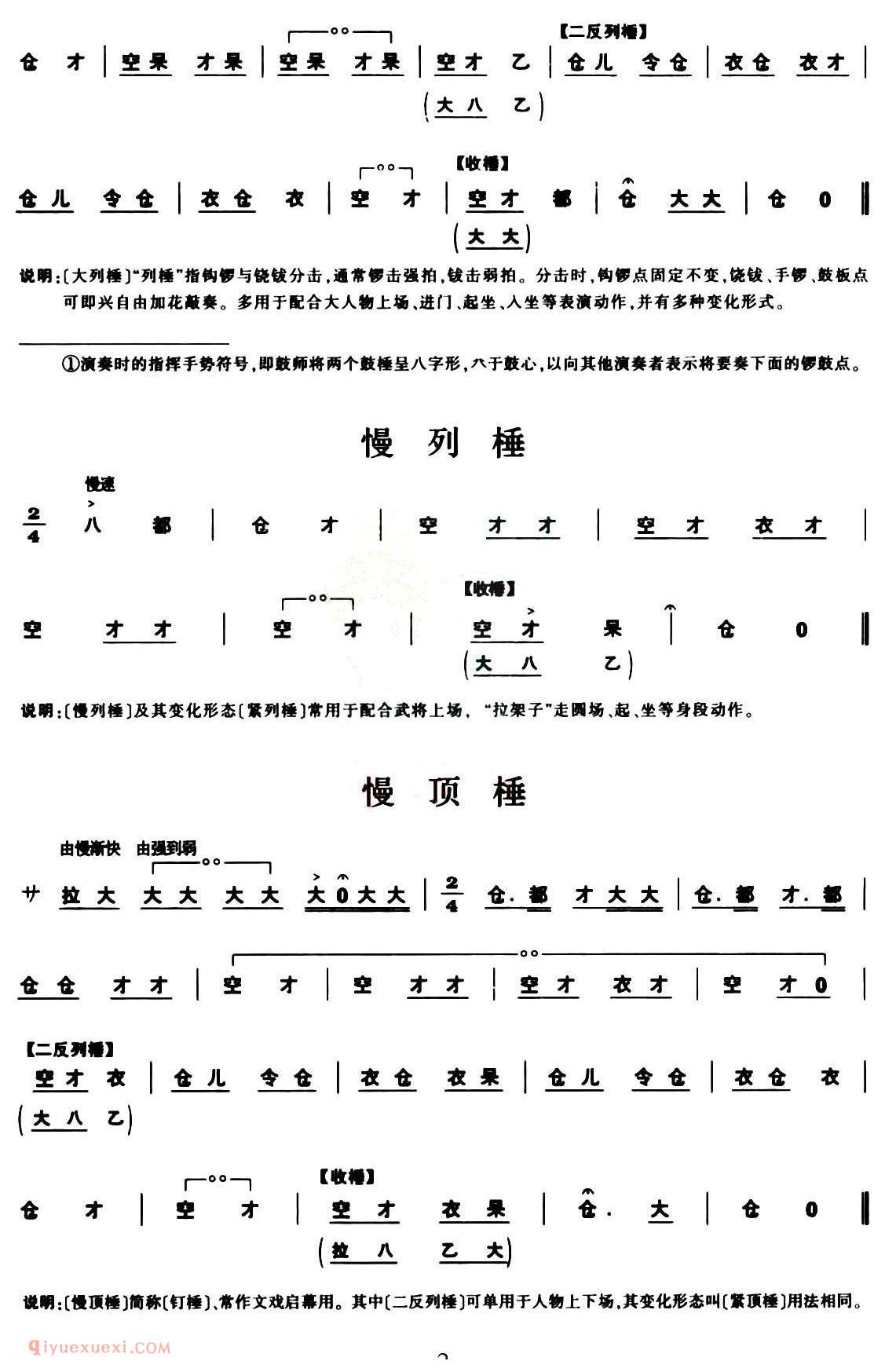 秦腔《锣鼓谱》简谱