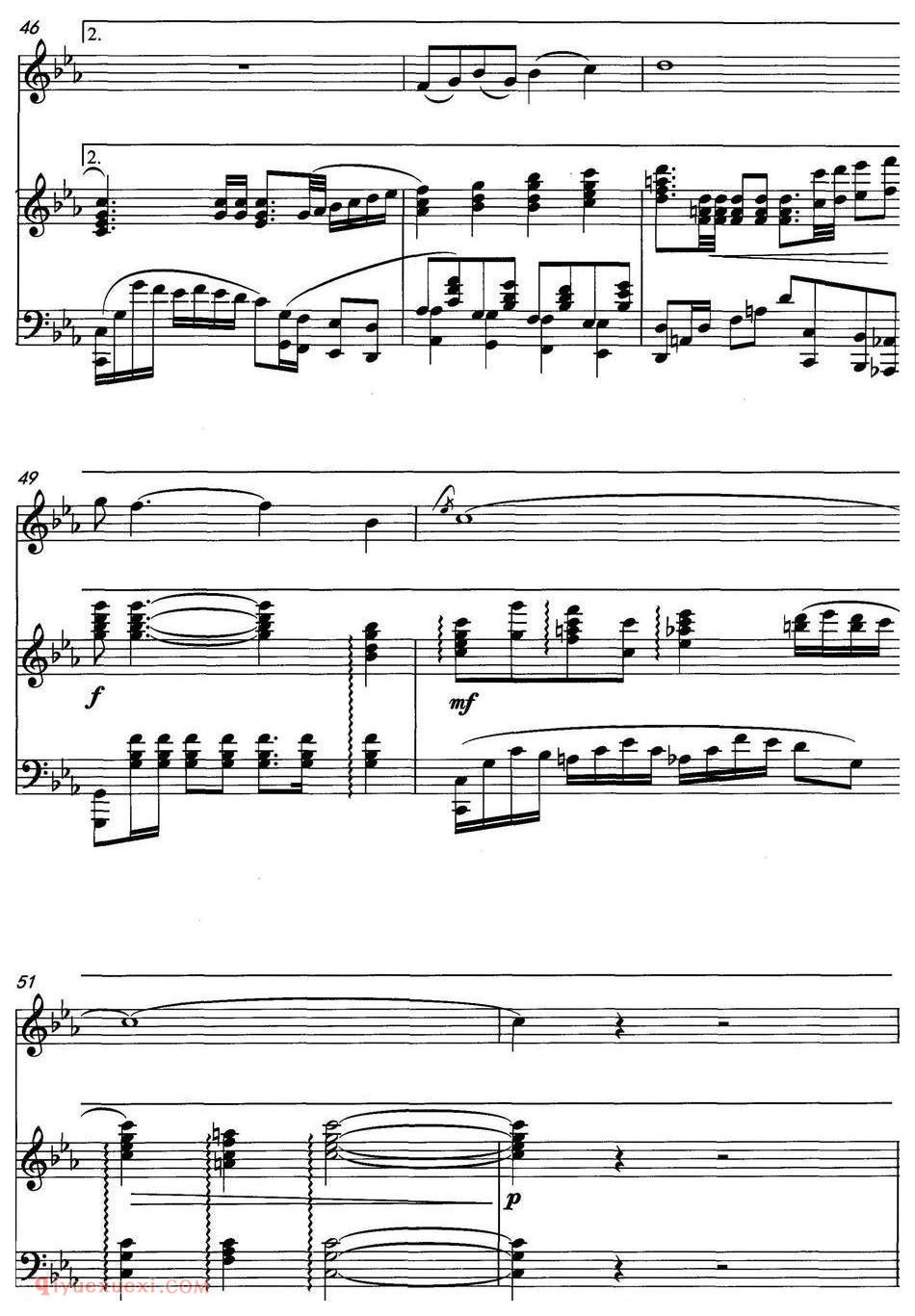 美声歌曲《东方微笑》五线谱