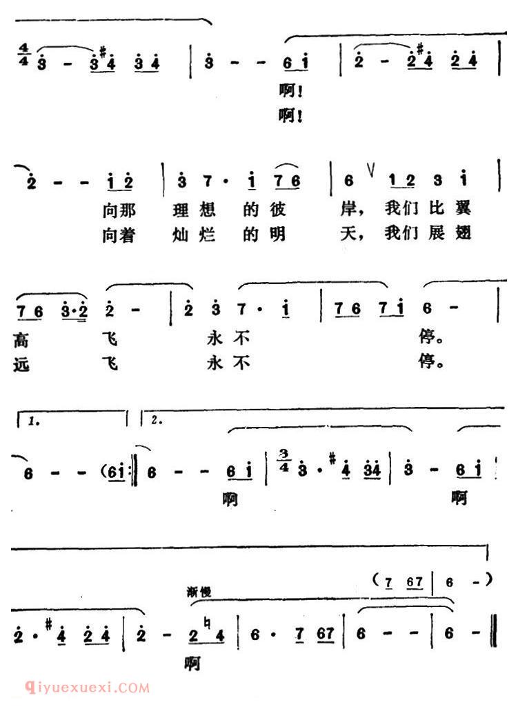 美声歌曲谱《海鸥请你停一停》 