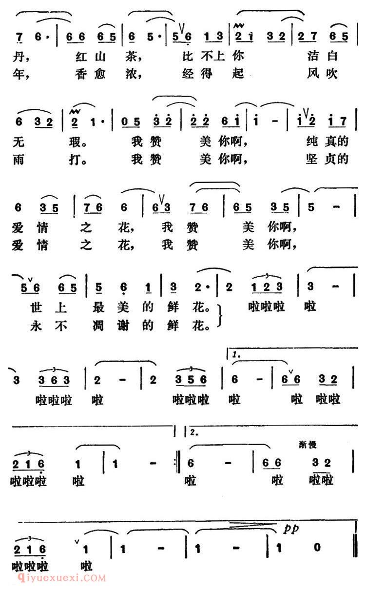 美声歌曲谱《我赞美/茅晓峰词 王酩曲》
