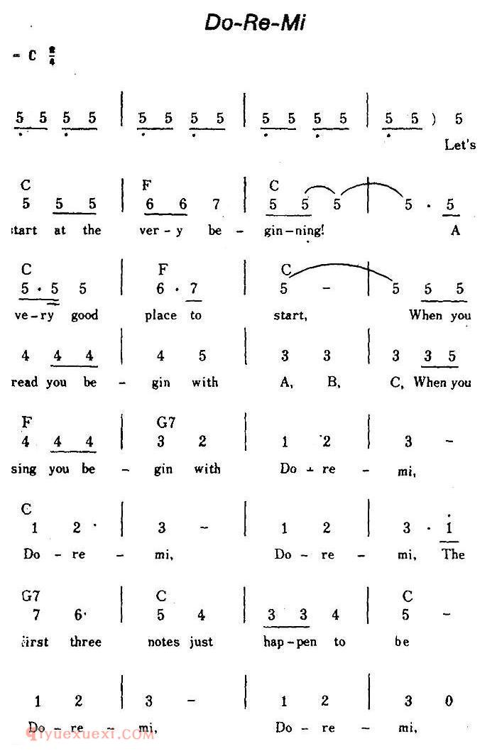 简谱《Do-Re-Mi/哆-来-咪、带和弦》美国