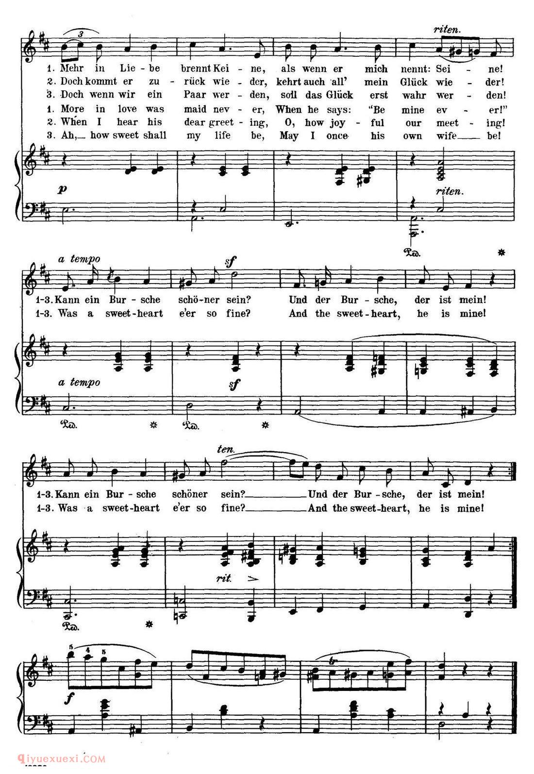 五线谱《我的甜心 Mein Geliebter》