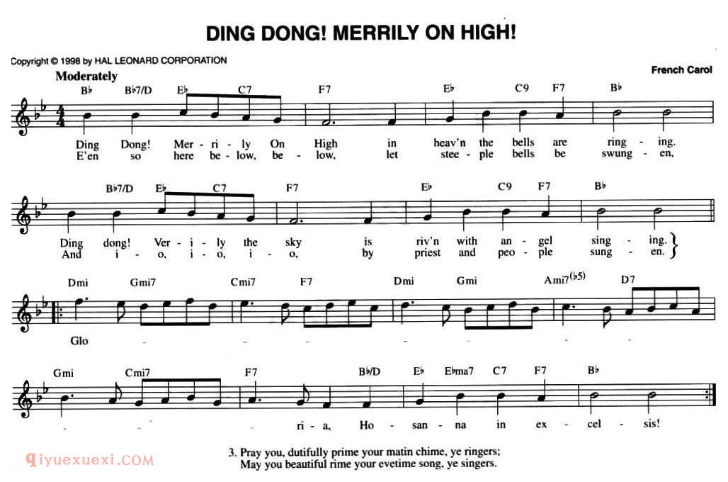 五线谱《THE ULTIMATE CHRISTMAS FAKE BOOK：47.DING DONG! MERRILY ON HIGH! 》