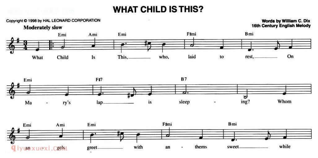 五线谱《WHAT CHILD IS THIS？》