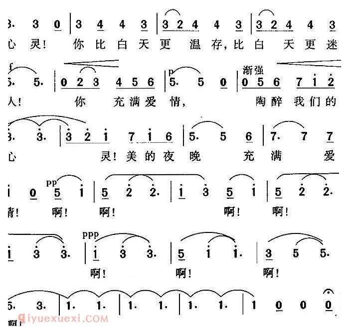 简谱 | 船歌/巴比埃词 奥芬巴赫曲