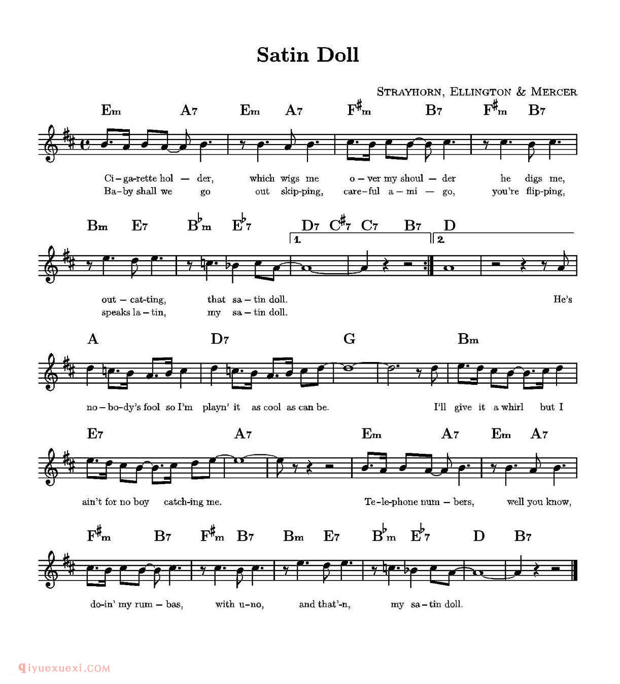 Satin Doll   | 五线谱