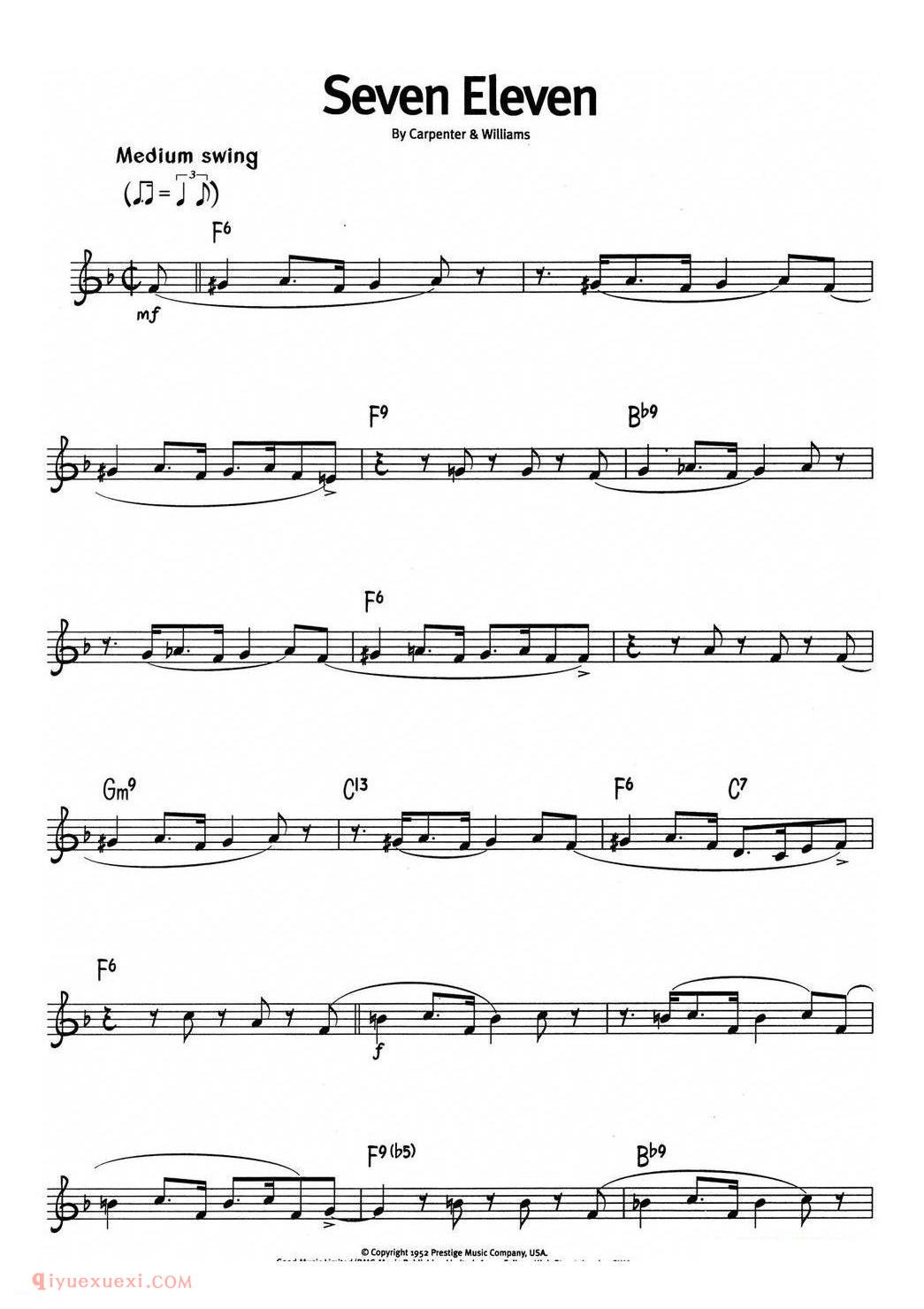Seven Eleven_蓝调音乐 | 五线谱