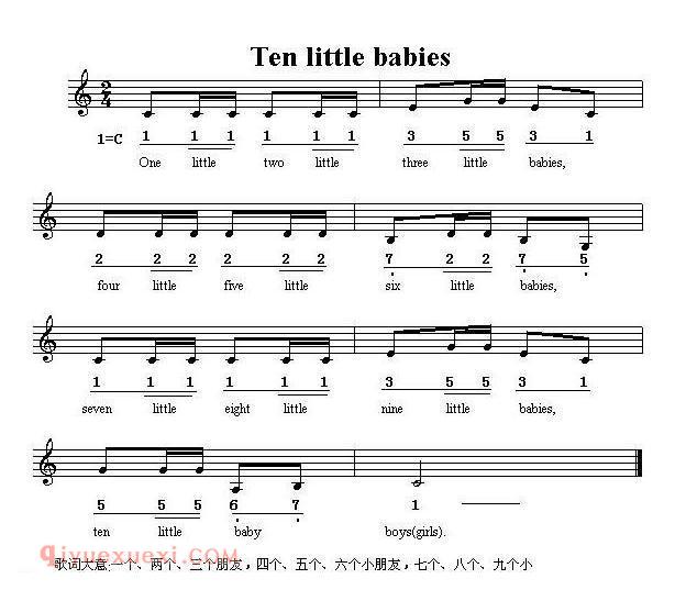 Ten little babies 十个小朋友 英文儿歌