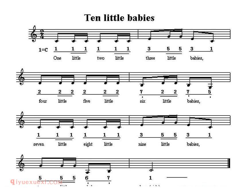 Ten little babies 十个小朋友 英文儿歌