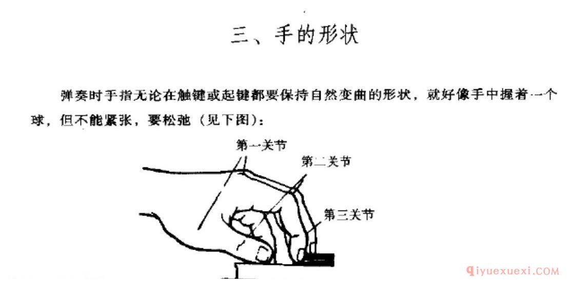 电子琴手的形状