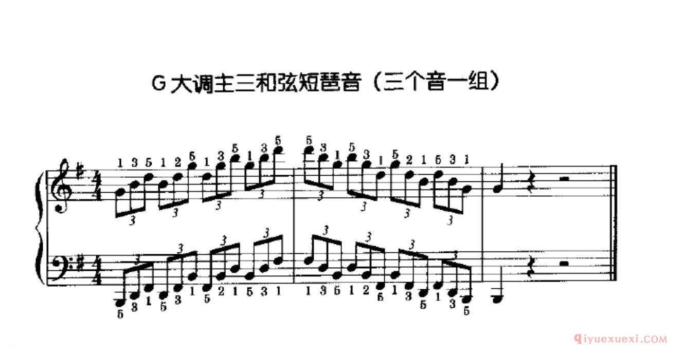 G大调音阶、终止式、琶音