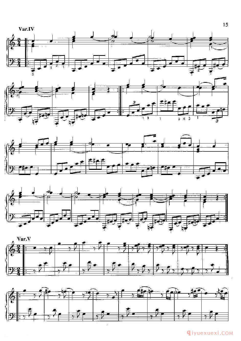 星星变奏曲(Variationen tber“Ah,Vous Dirai-Je,Maman”)莫扎特