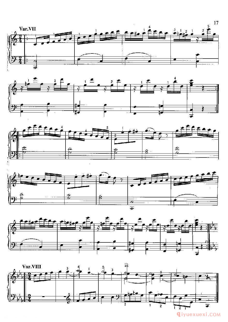 星星变奏曲(Variationen tber“Ah,Vous Dirai-Je,Maman”)莫扎特