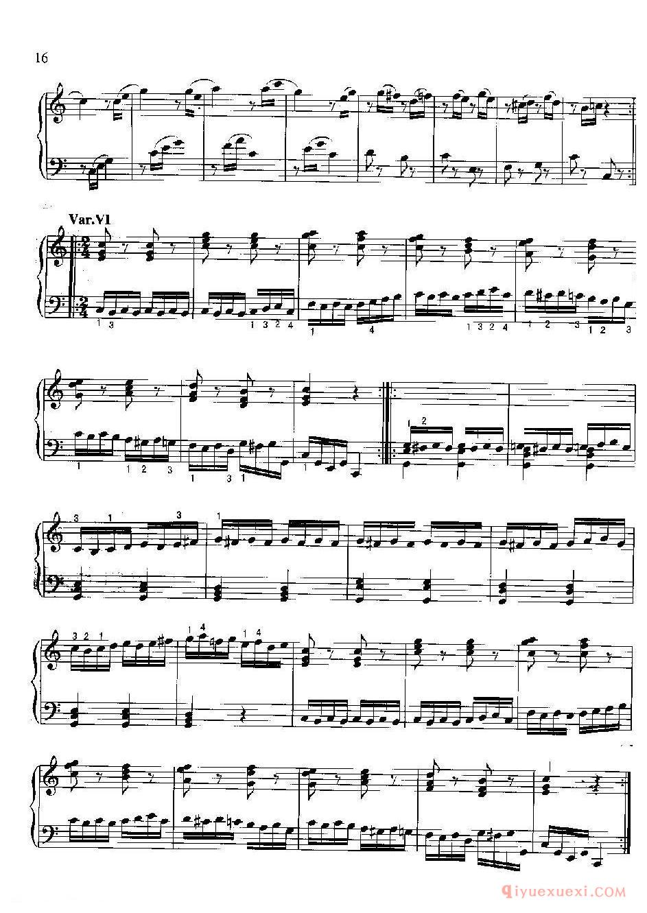 星星变奏曲(Variationen tber“Ah,Vous Dirai-Je,Maman”)莫扎特