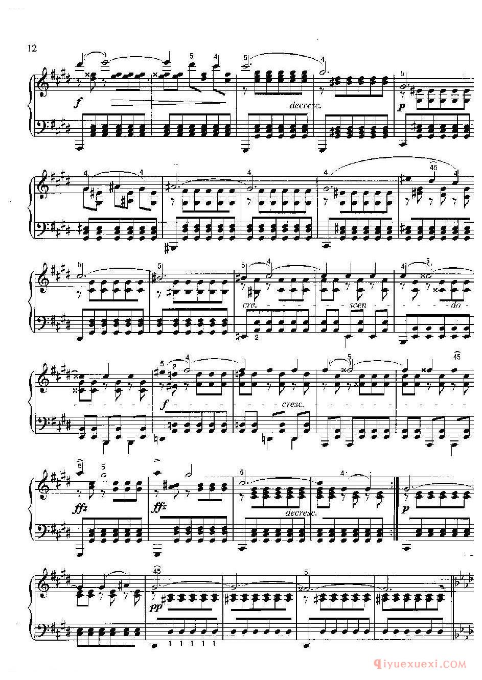 即兴曲（第4首)(Impromptu IⅣ, 0p.90-4) 舒柏特