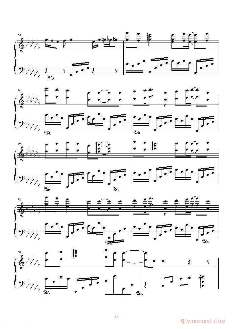张杰歌曲钢琴谱《我们都一样》五线谱