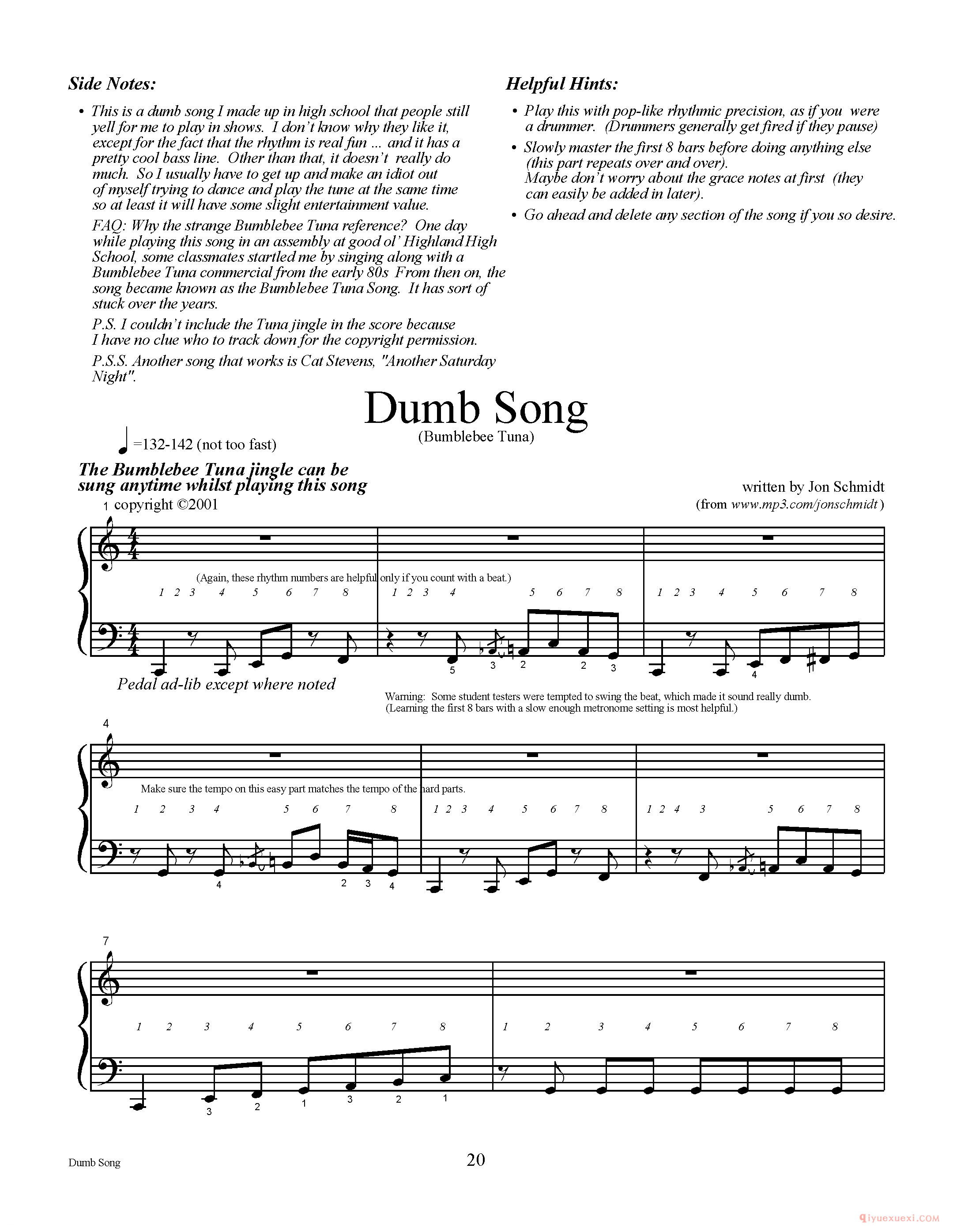 钢琴独奏集《Dumb Song》Jon Schmidt