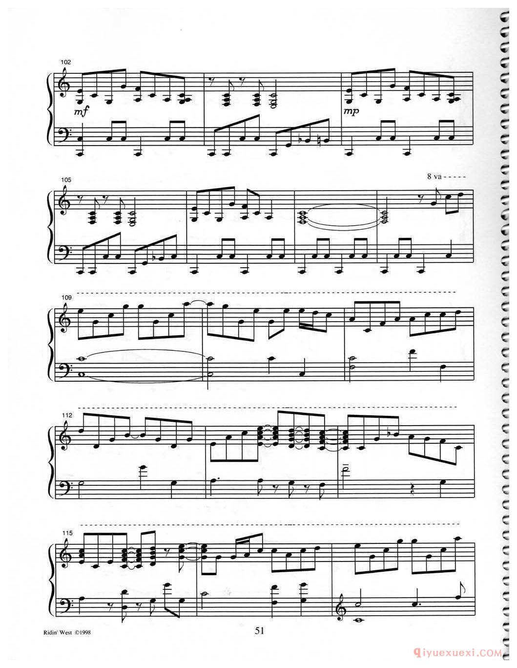 钢琴独奏曲《Ridin West》Jon Schmidt