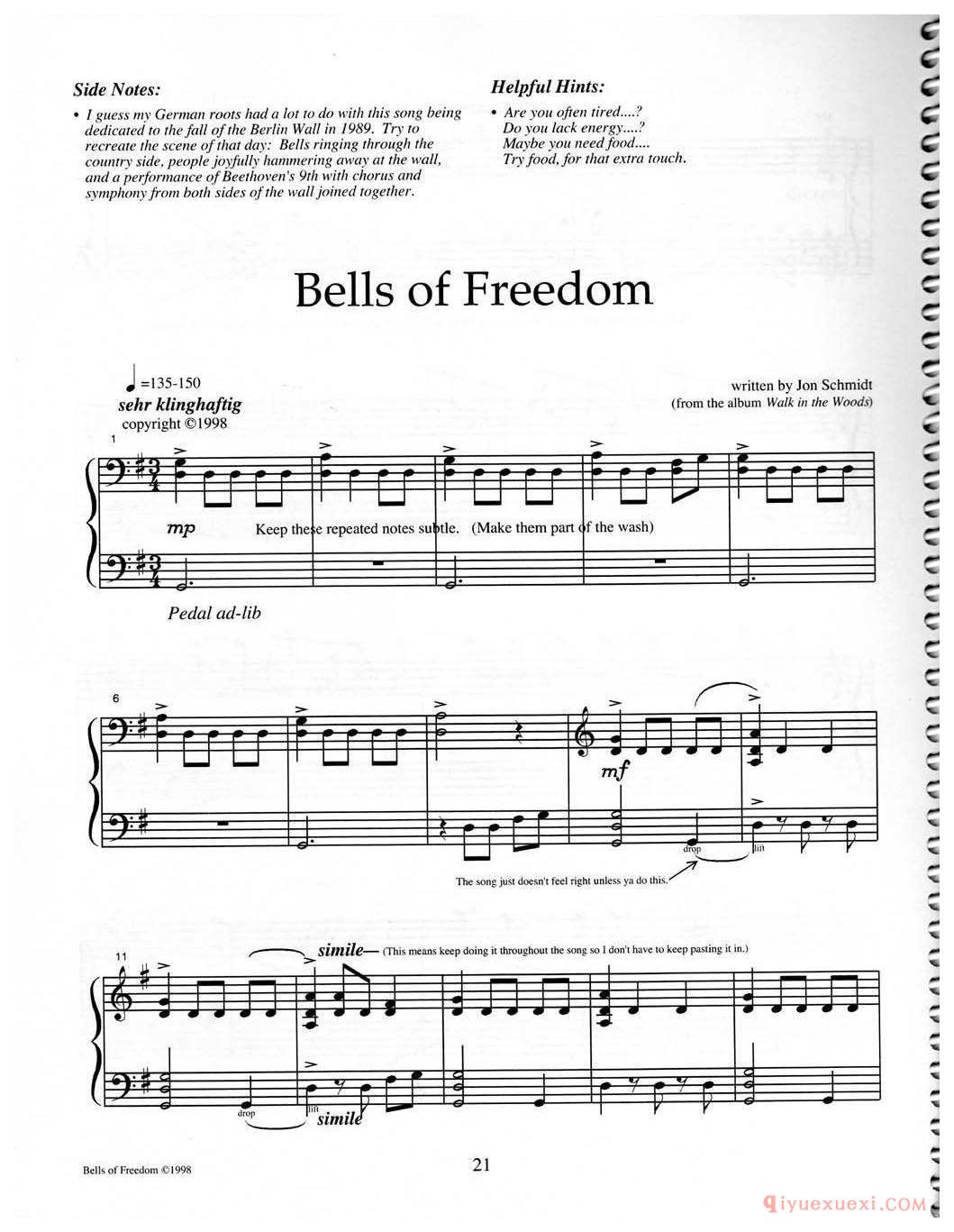 钢琴独奏曲《Bells of Freedom》Jon Schmidt