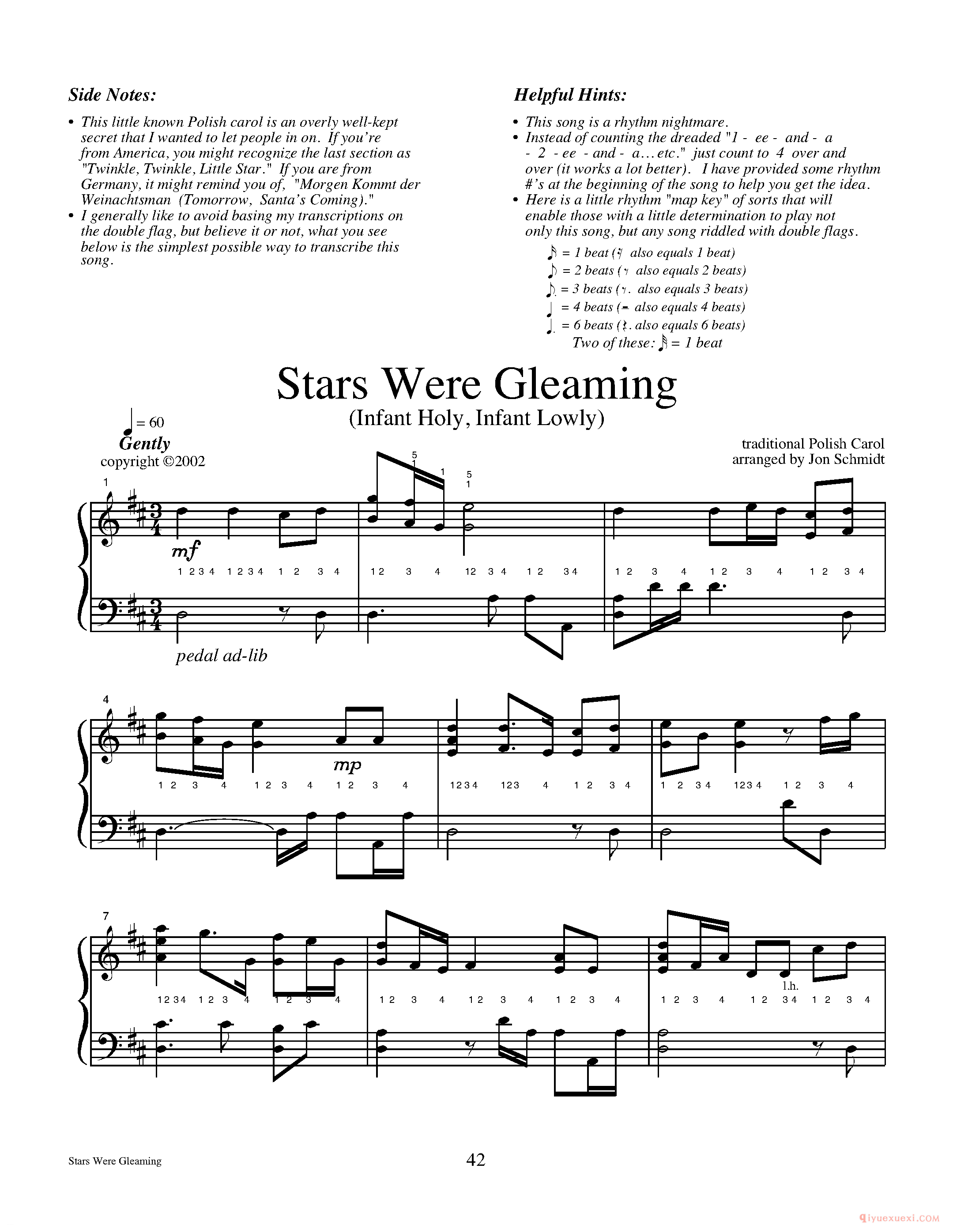 钢琴独奏曲《Stars were gleaming(Infant Holy,Infant Lowly)》Jon Schmidt