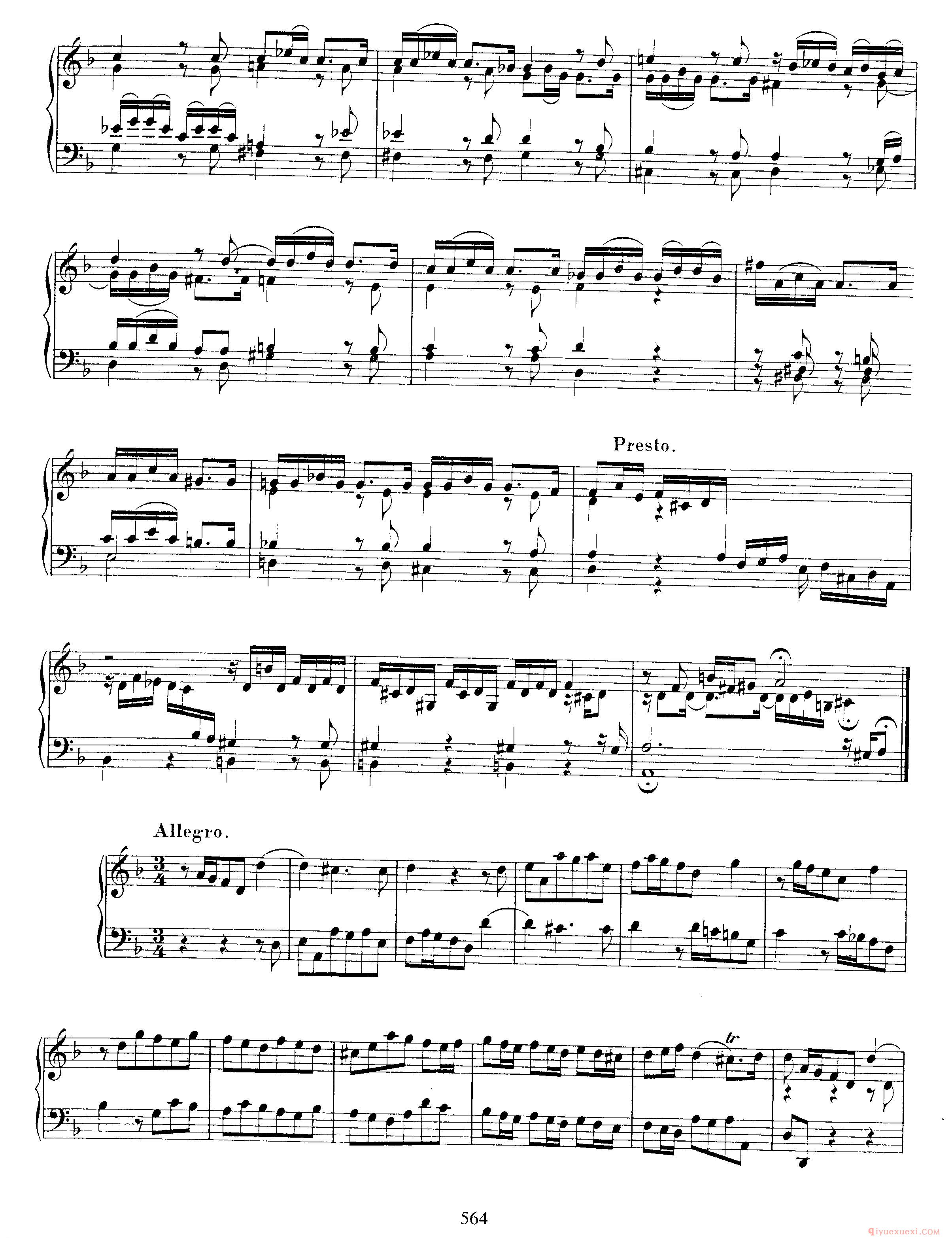 巴赫7首托卡塔《Toccata d小调 BWV913》巴赫的复调作品