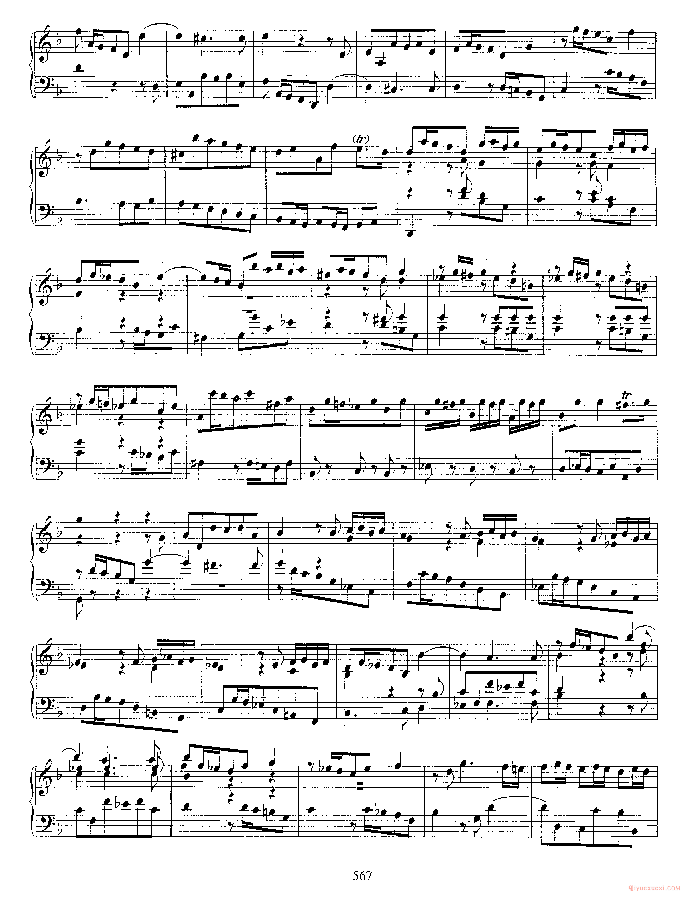 巴赫7首托卡塔《Toccata d小调 BWV913》巴赫的复调作品