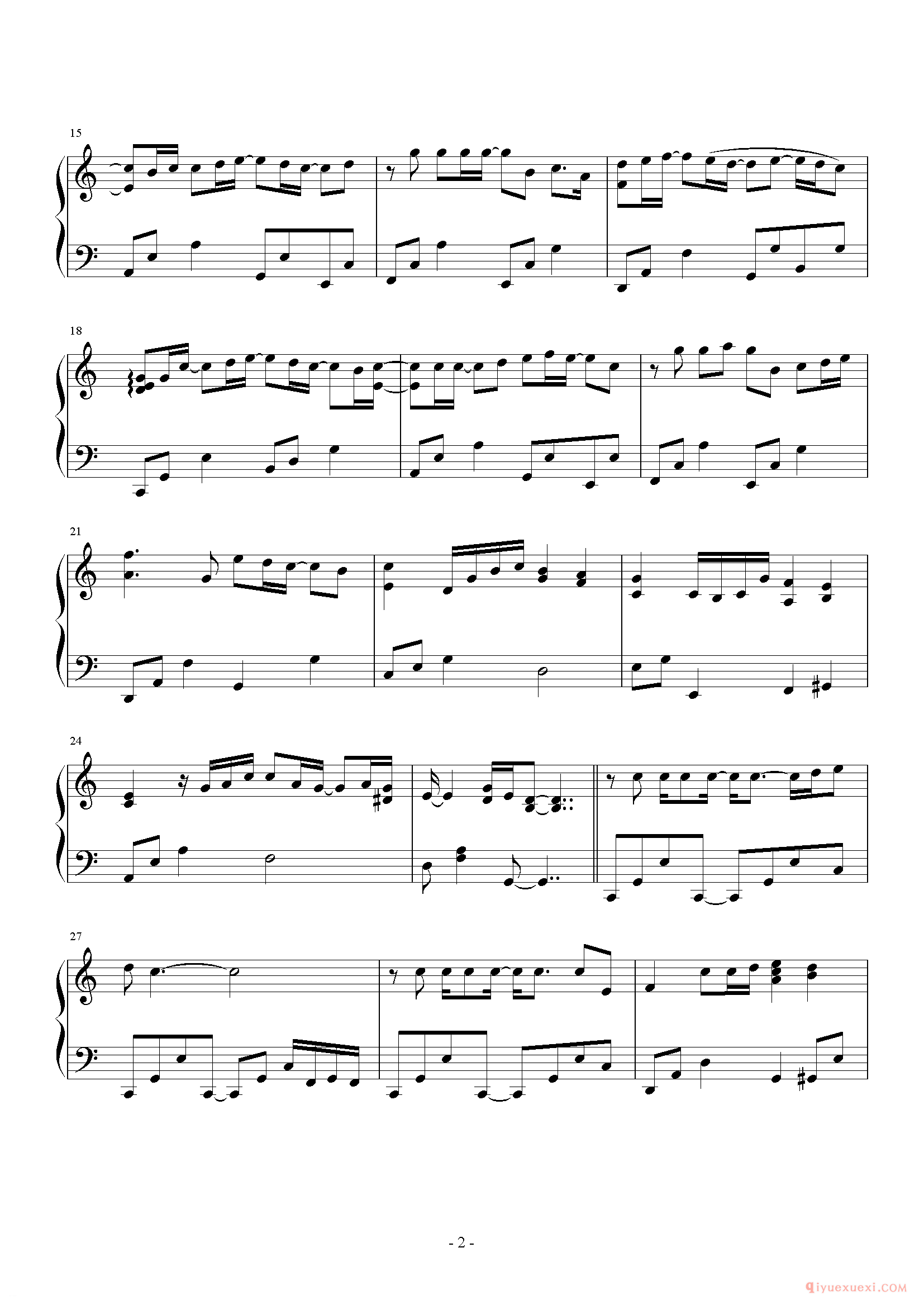 林俊杰歌曲《翅膀》钢琴谱五线谱