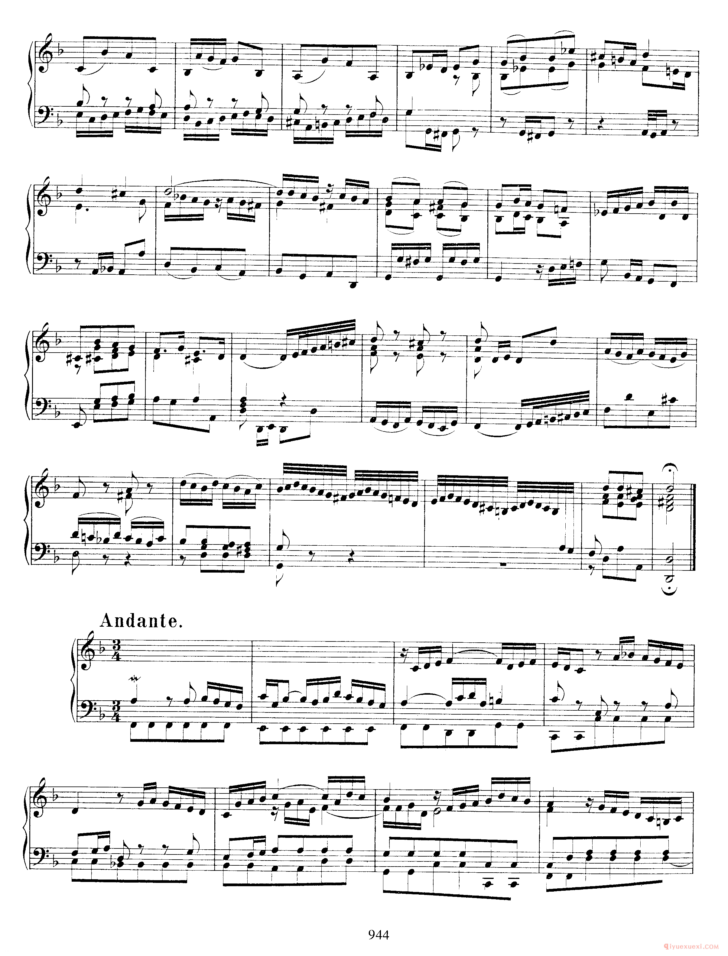 巴赫奏鸣曲D小调《Sonata in D Minor BWV964》arranged from Violin Sonata BWV 1003