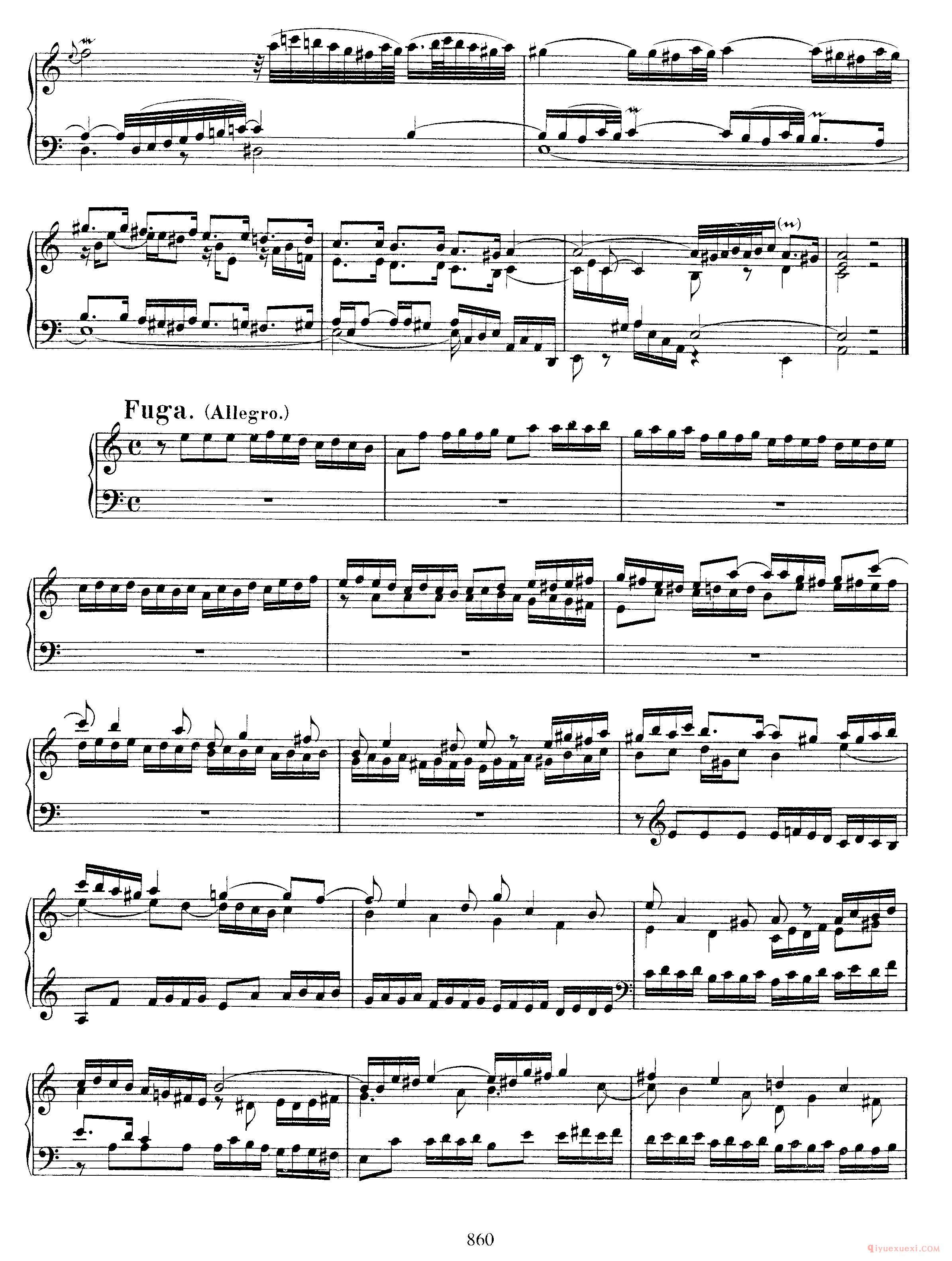 巴赫奏鸣曲A小调《Sonata in A Minor BWV965》arranged from Reinckens Hortus Musicus