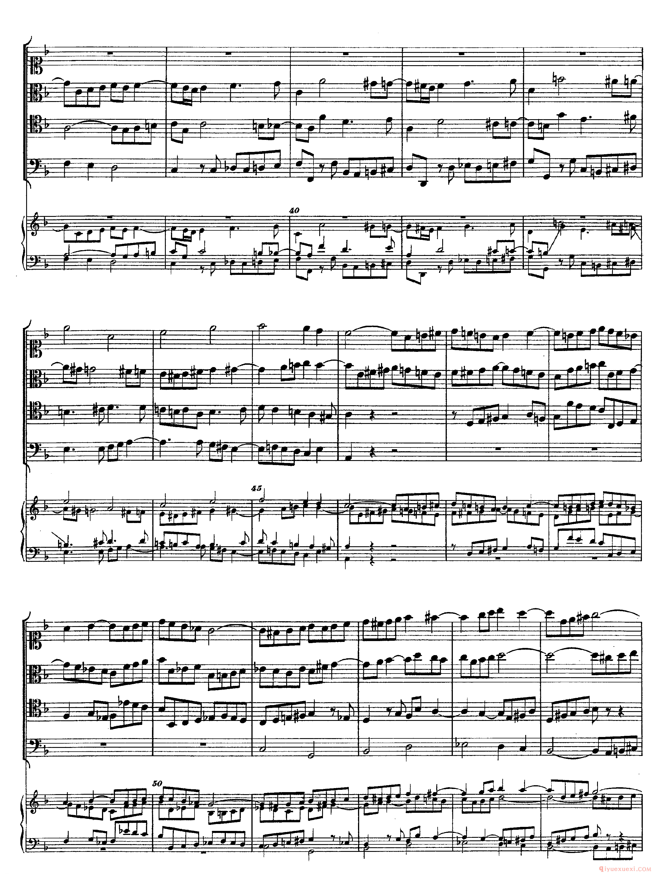 巴赫赋格第三首《The Art of the Fugue-BWV1080-Contrapunctus Ⅲ》高清五线谱