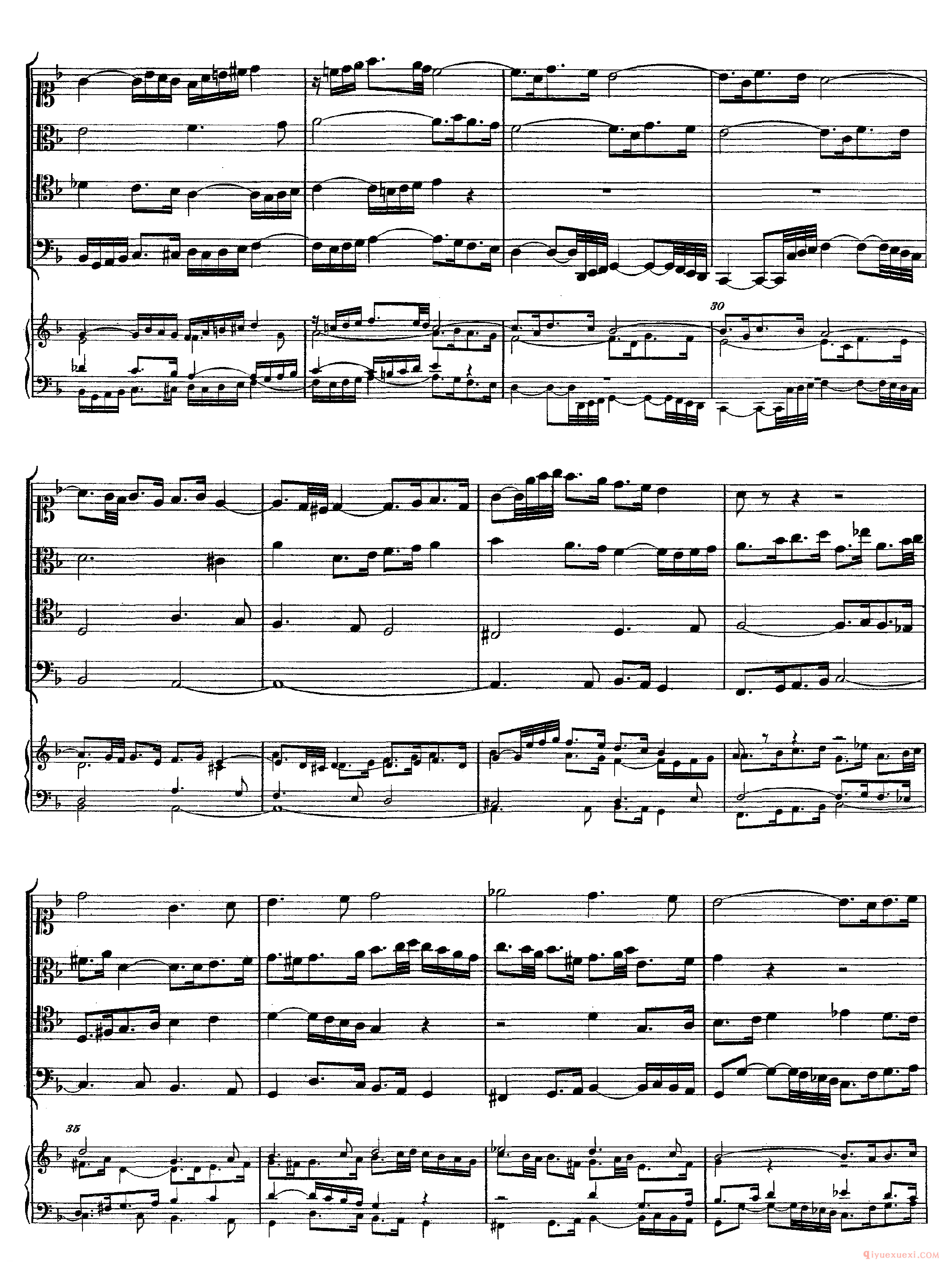 巴赫赋格第六首《The Art of the Fugue - BWV1080 - Contrapunctus Ⅵ》高清五线谱