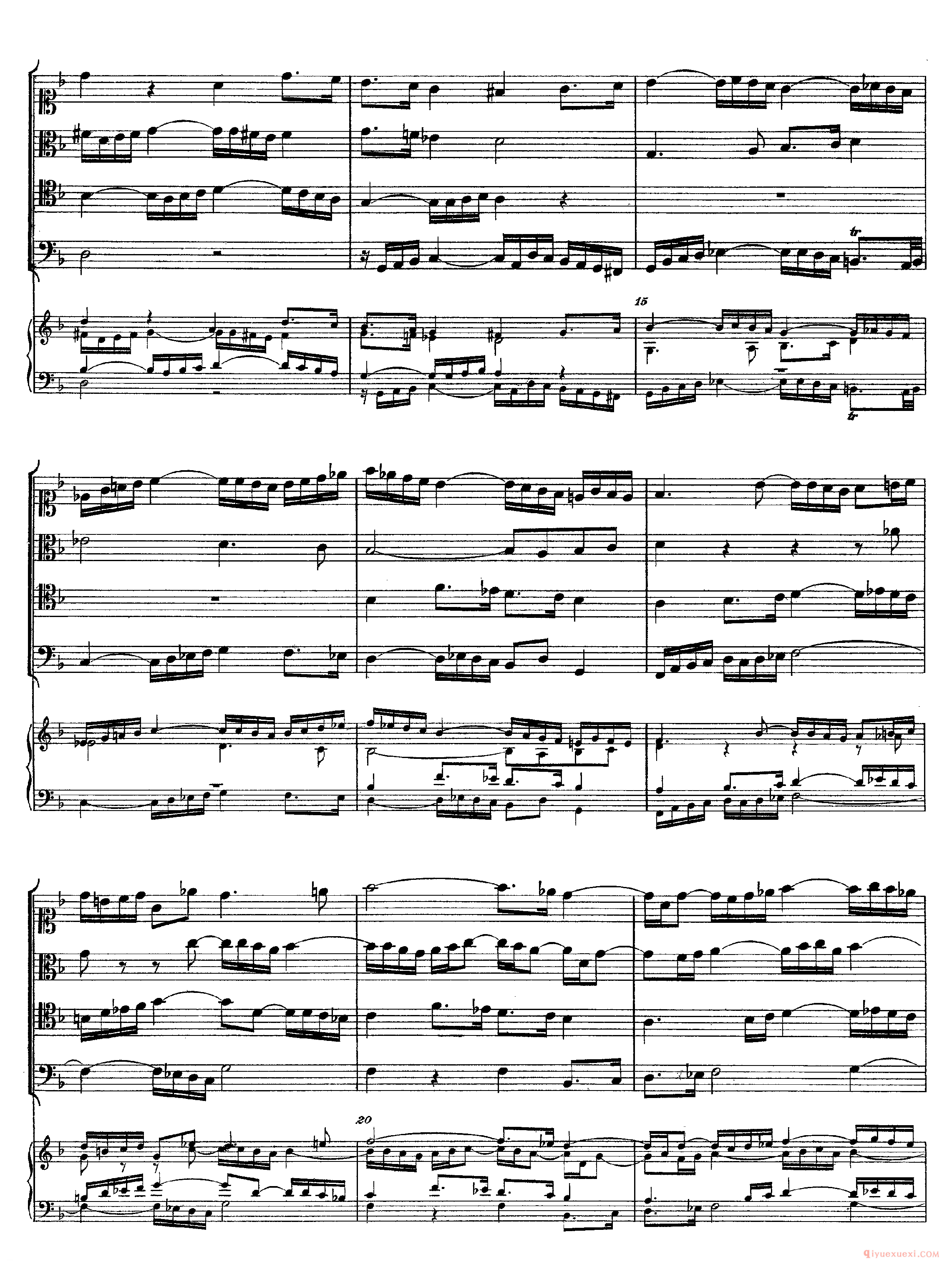 巴赫赋格第七首《The Art of the Fugue - BWV1080 - Contrapunctus Ⅶ》高清五线谱