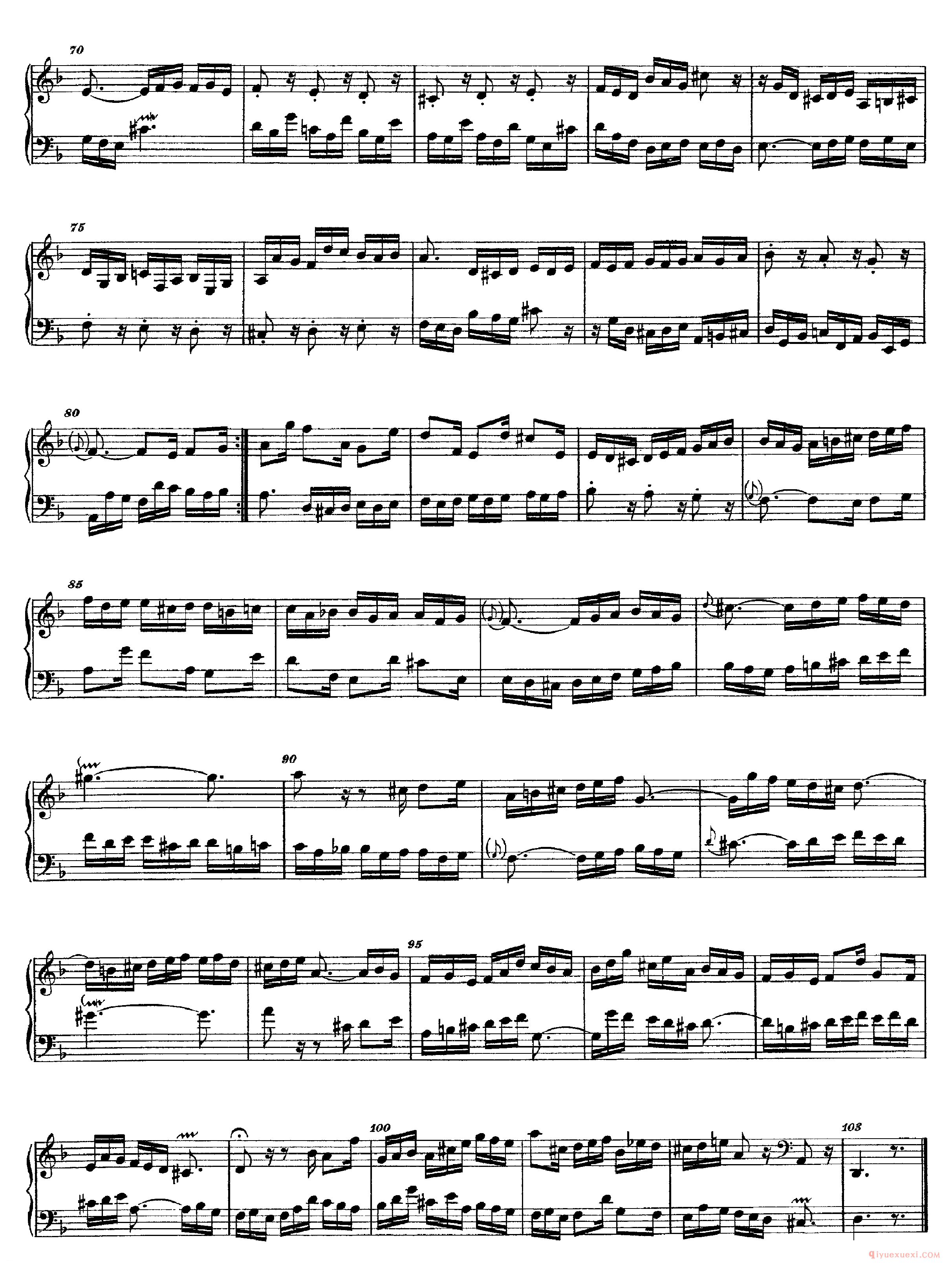 巴赫赋格第十二首《The Art of the Fugue - BWV1080 - Contrapunctus Ⅻ》高清五线谱