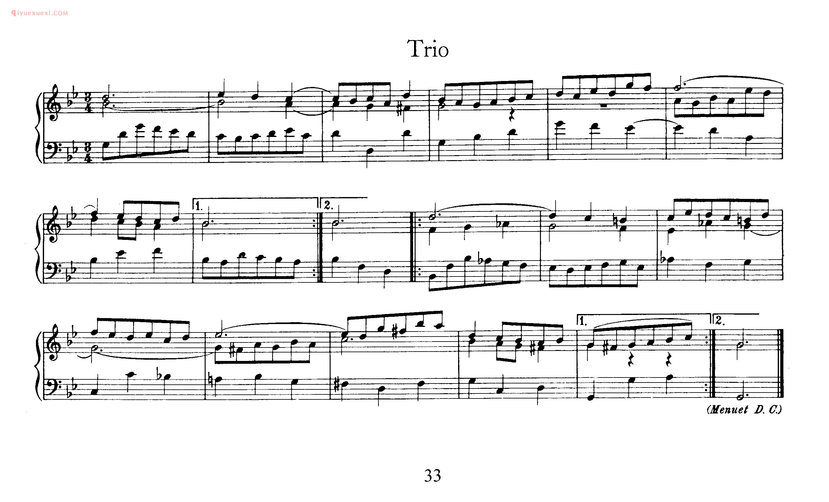 巴赫原版钢琴谱《Trio》五线谱