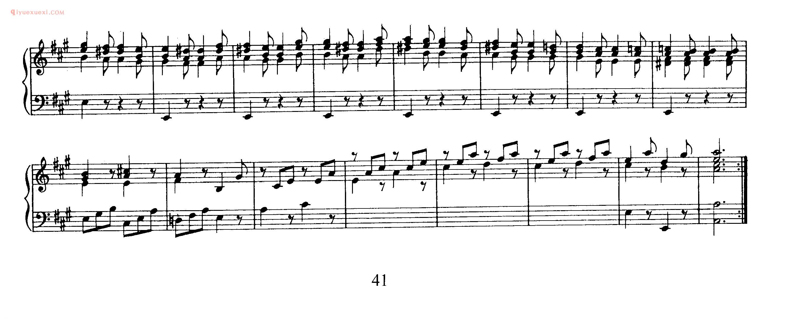 巴赫原版钢琴谱《Gigue》五线谱