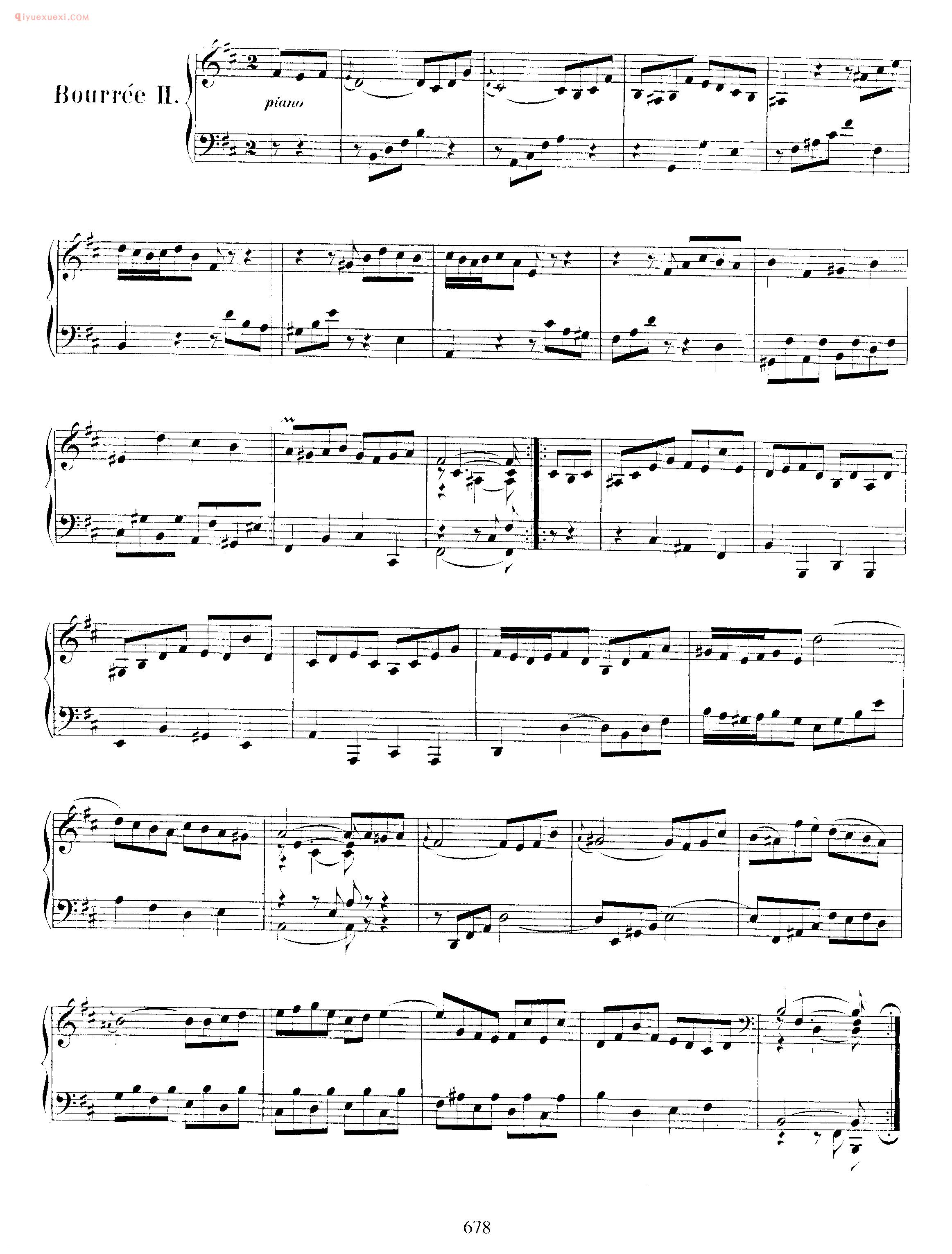 巴赫法国风格序曲《Overture in French Style BWV 831》巴赫钢琴作品