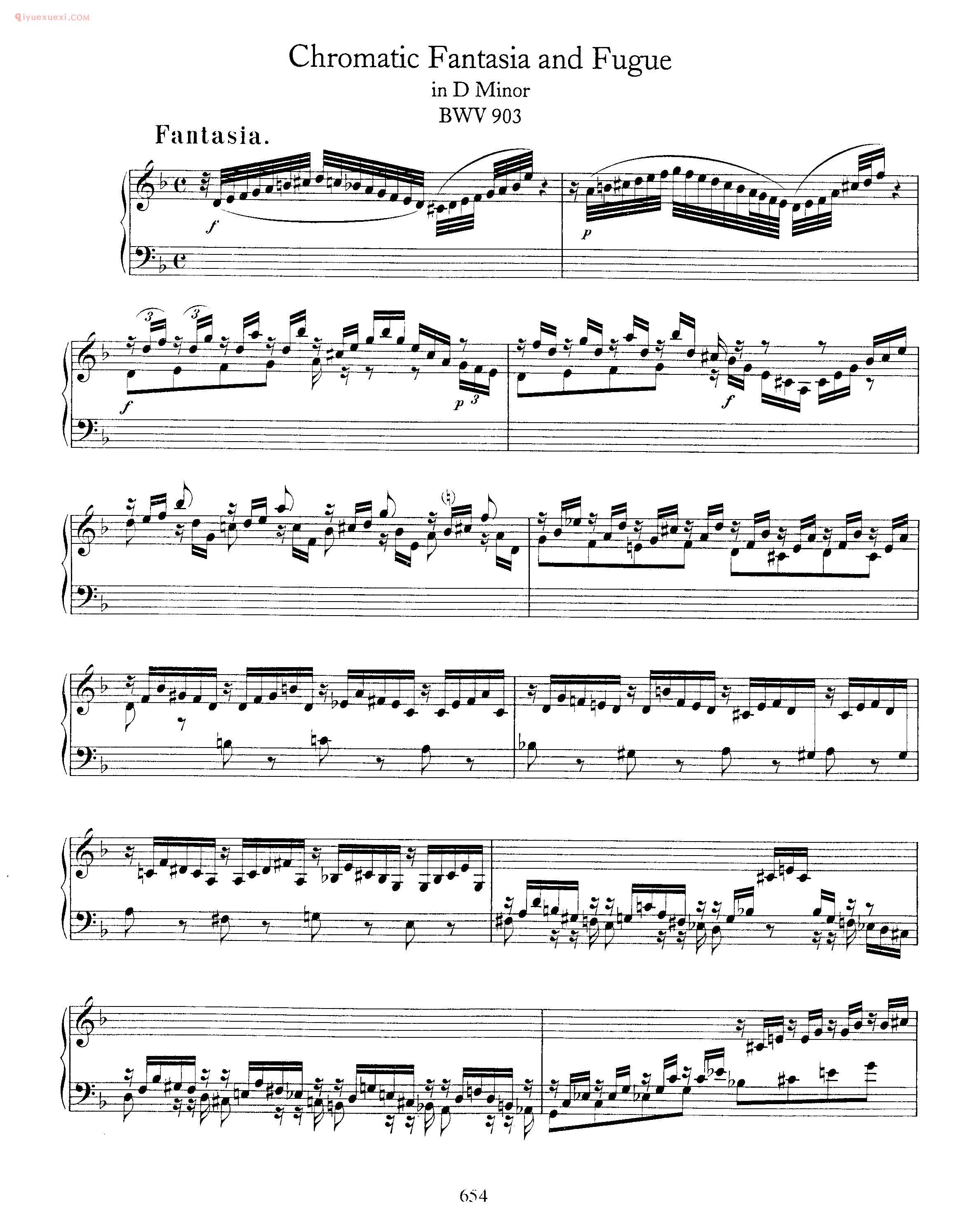 巴赫半音阶幻想曲与赋格D小调《Chromatische Fantasie und Fugue_in d Minor_BWV 903》
