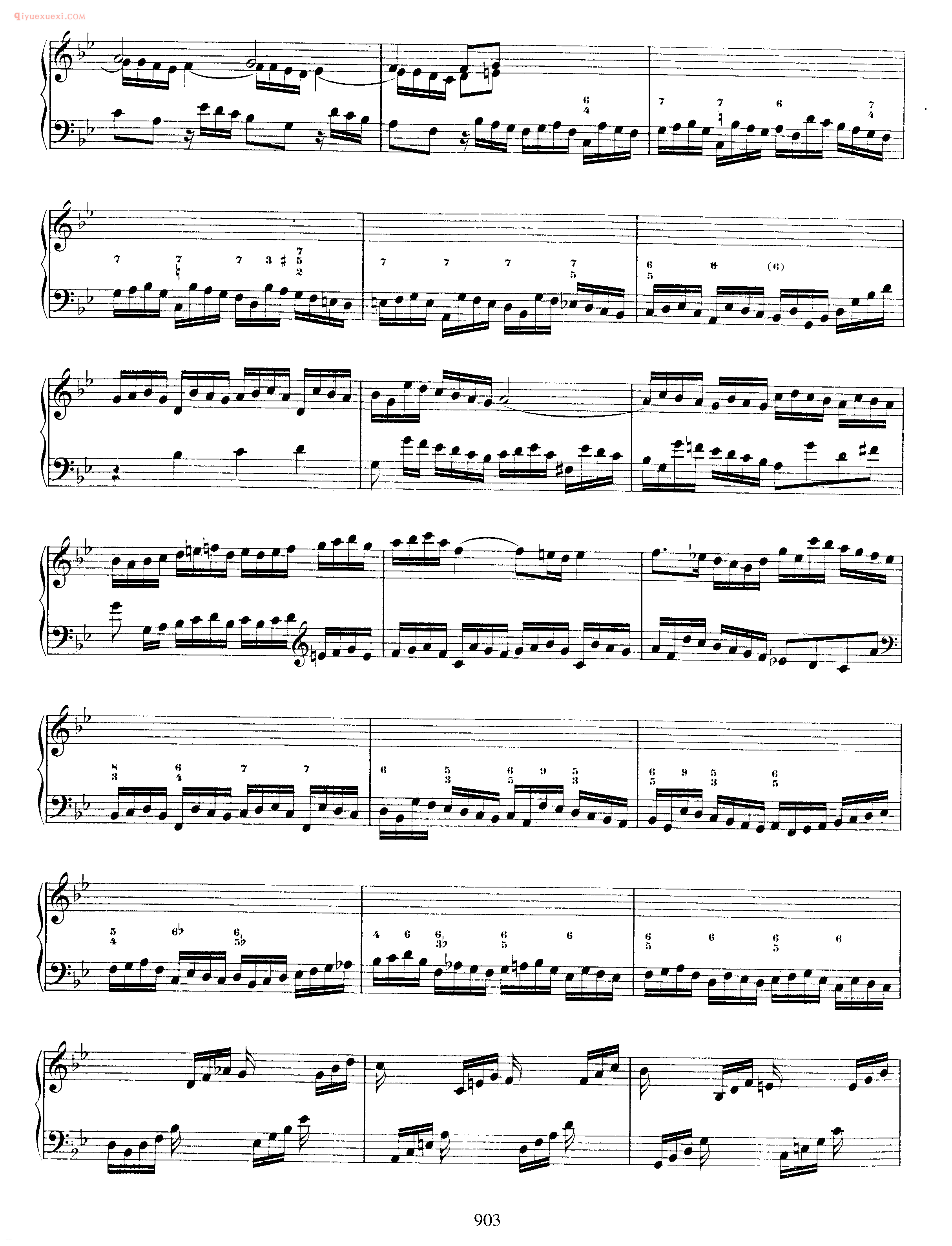 巴赫降B大调幻想曲与小赋格《Fantasia and Fughetta in Bb Major BWV 907》巴赫钢琴作品