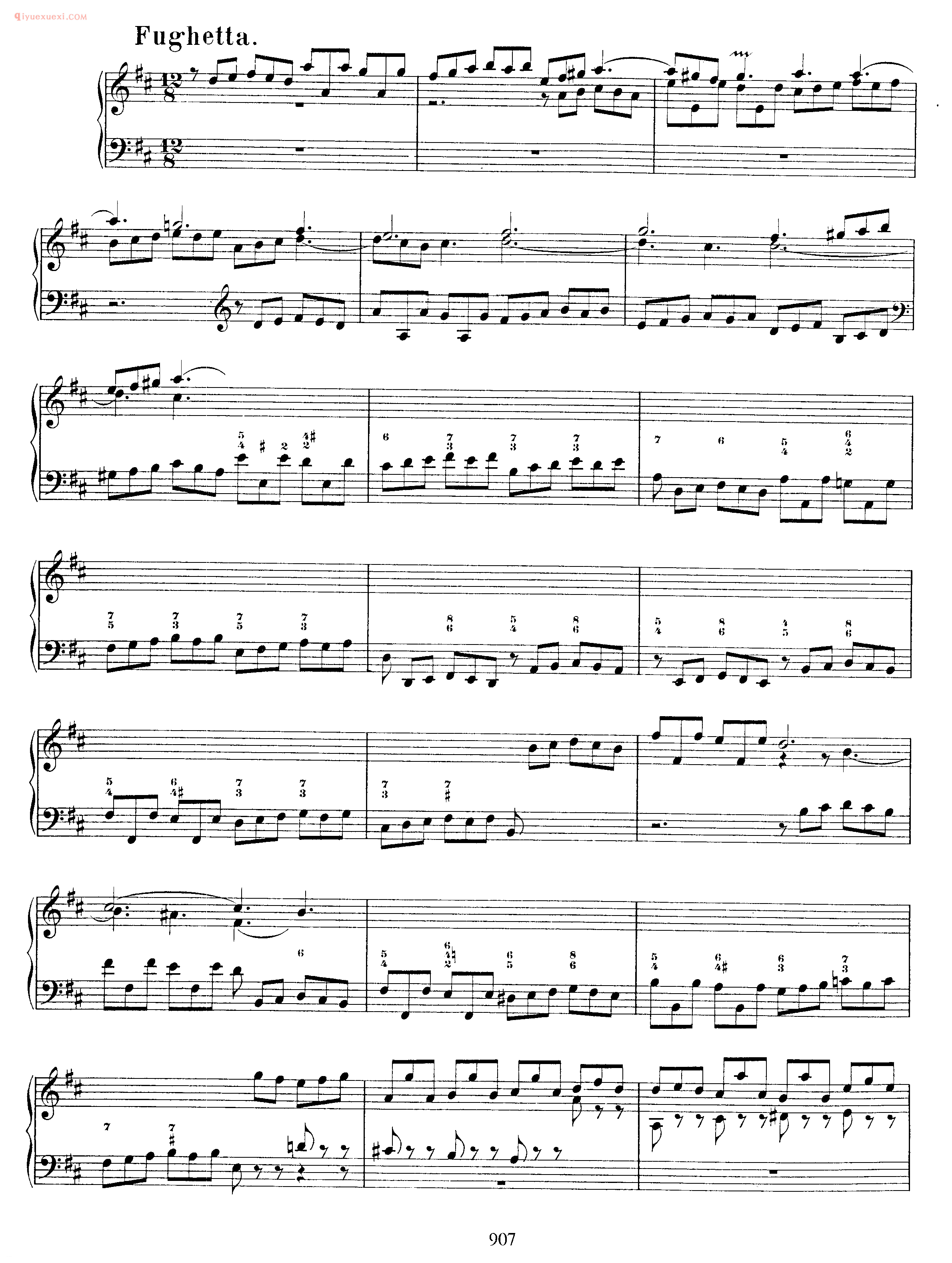 巴赫D大调幻想曲与小赋格《Fantasia and Fughetta in D Major BWV 908》巴赫钢琴作品